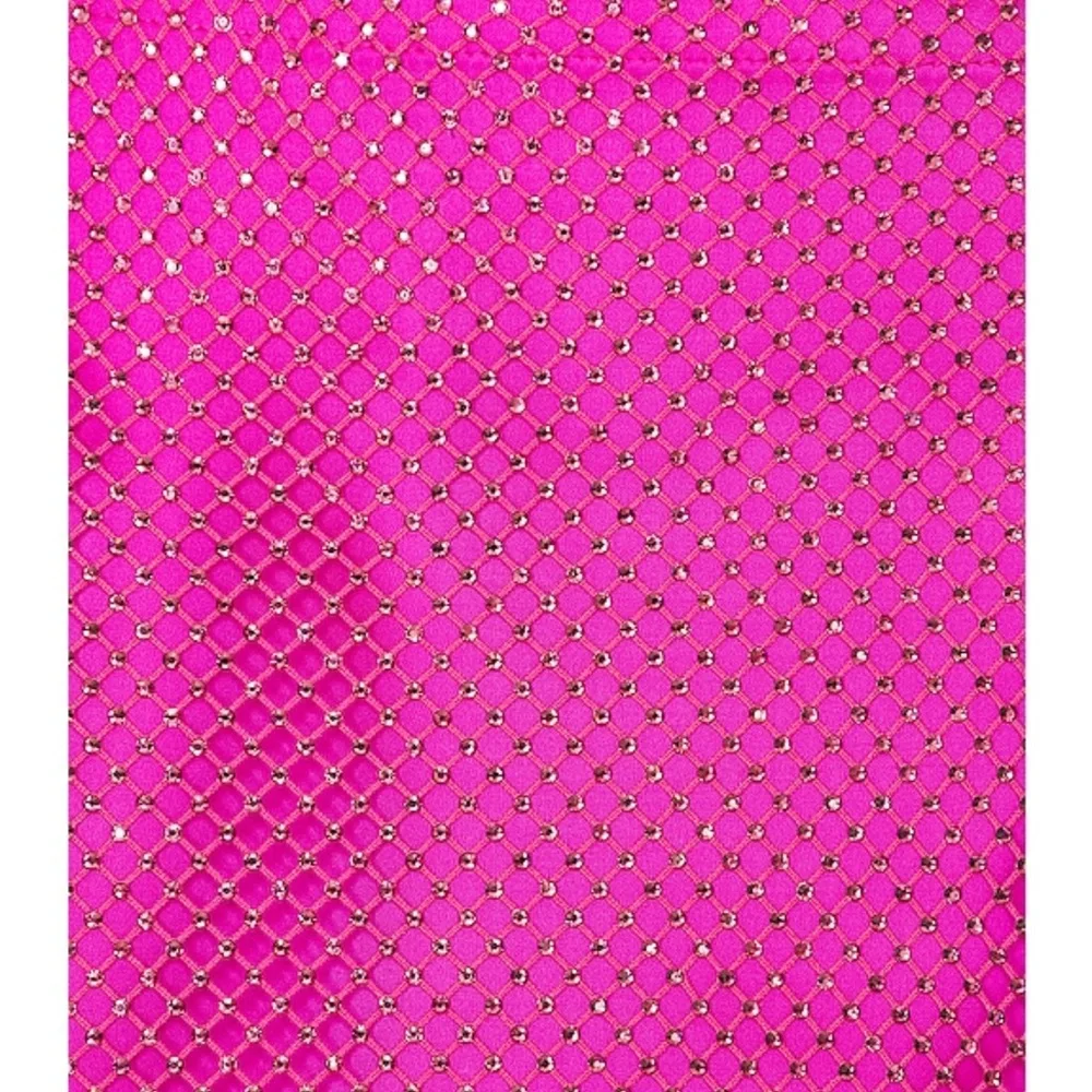 REVOLVE Pink Metallic Mesh Halter Mini Dress - Picture 5 of 7